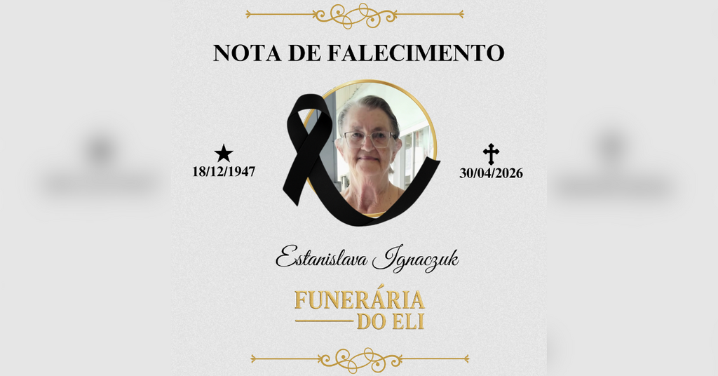 Nota de falecimento: Sra. Estanislava Ignaczuk, aos 78 anos
