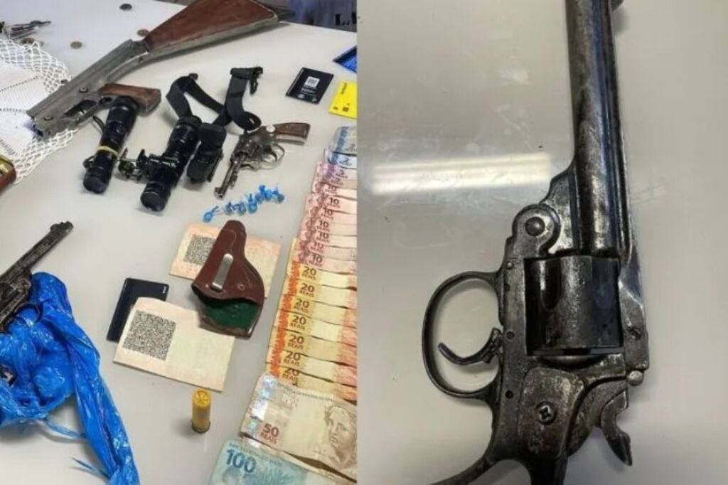 Foto: PMSC - Prisões em Apiúna: casal detido com drogas e armas após fuga