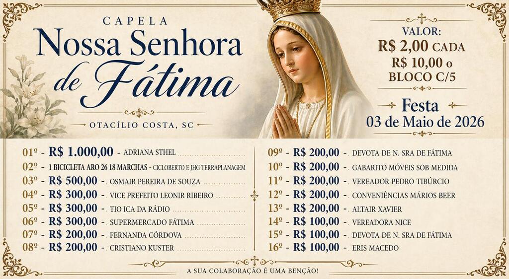 Bairro Fátima celebra com festa o dia da padroeira