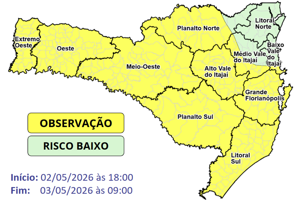Alerta de declínio acentuado de temperatura entre a noite de sábado e a manhã de domingo