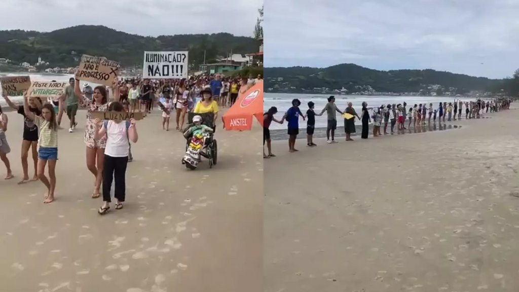 Iluminação em praia de Garopaba é suspensa após alerta de risco ambiental