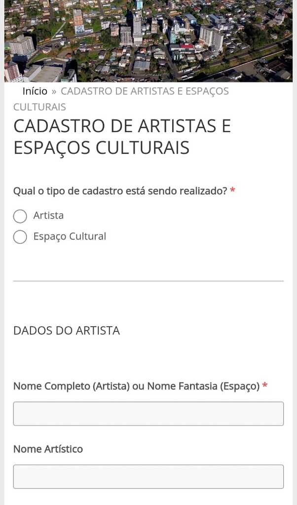 Departamento de Cultura lança Cadastro para Artistas e Espaços Culturais