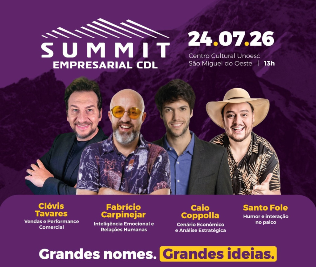 Summit Empresarial CDL 2026 ultrapassa 50% dos ingressos vendidos