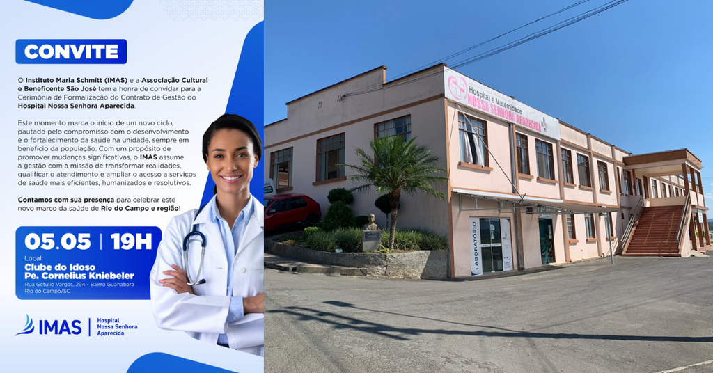 IMAS assume oficialmente a gestão do Hospital Nossa Senhora Aparecida de Rio do Campo