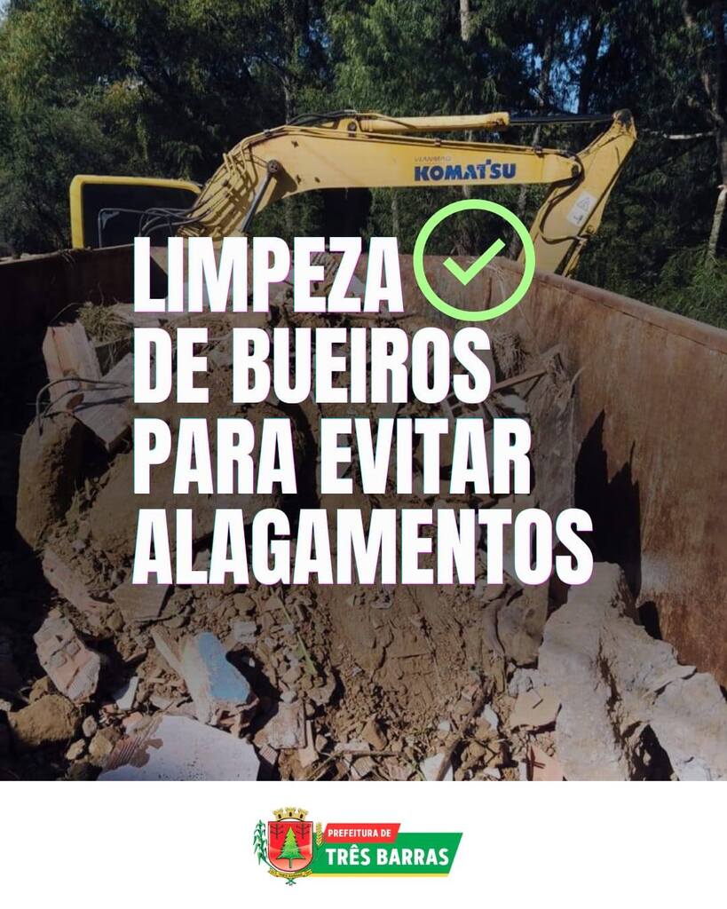 Prefeitura de Três Barras realiza uma série de serviços com o objetivo de evitar alagamentos e manter os espaços públicos limpos e organizados