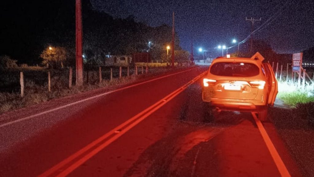 Animal na pista provoca susto em acidente com pacientes em Imaruí