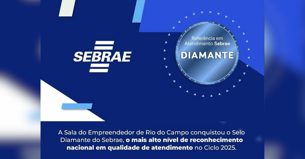 Sala do Empreendedor de Rio do Campo conquista Selo Diamante de excelência do Sebrae
