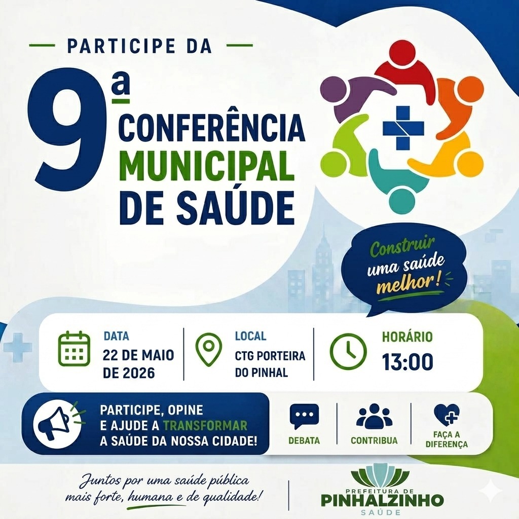 Pinhalzinho promove 9ª Conferência Municipal de Saúde em maio