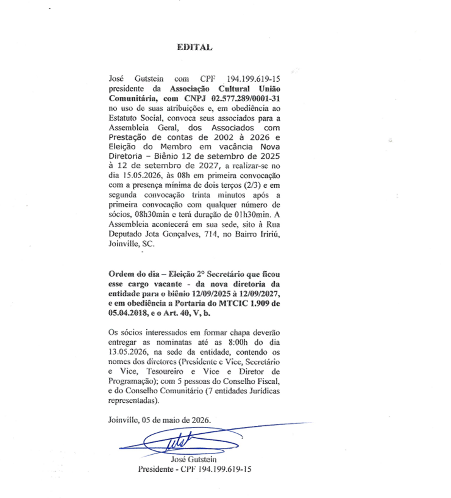 EDITAL DE ASSEMBLEIA GERAL DA RÁDIO LESTE FM
