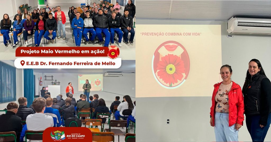 Escola Fernando Ferreira de Mello recebe primeiras ações da campanha Maio Vermelho em Rio do Campo