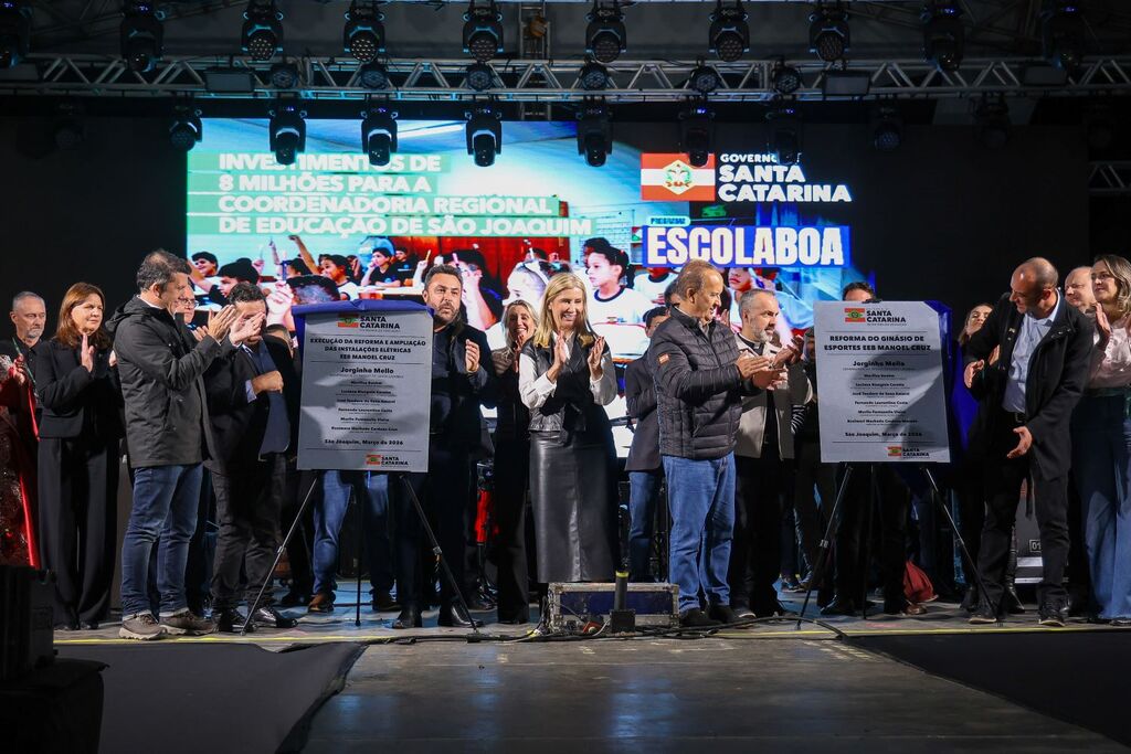 Governo de SC inaugura quadras poliesportivas e reformas elétricas de escolas estaduais de São Joaquim e região