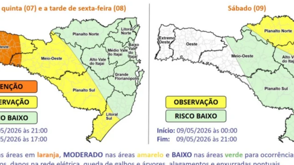 Possível ciclone bomba coloca Santa Catarina em alerta para temporais
