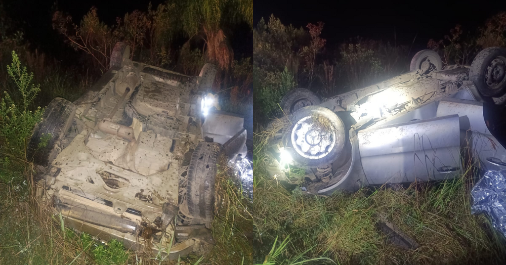 Carro cai em ribanceira na Serra da Santa e mobiliza bombeiros em Pouso Redondo