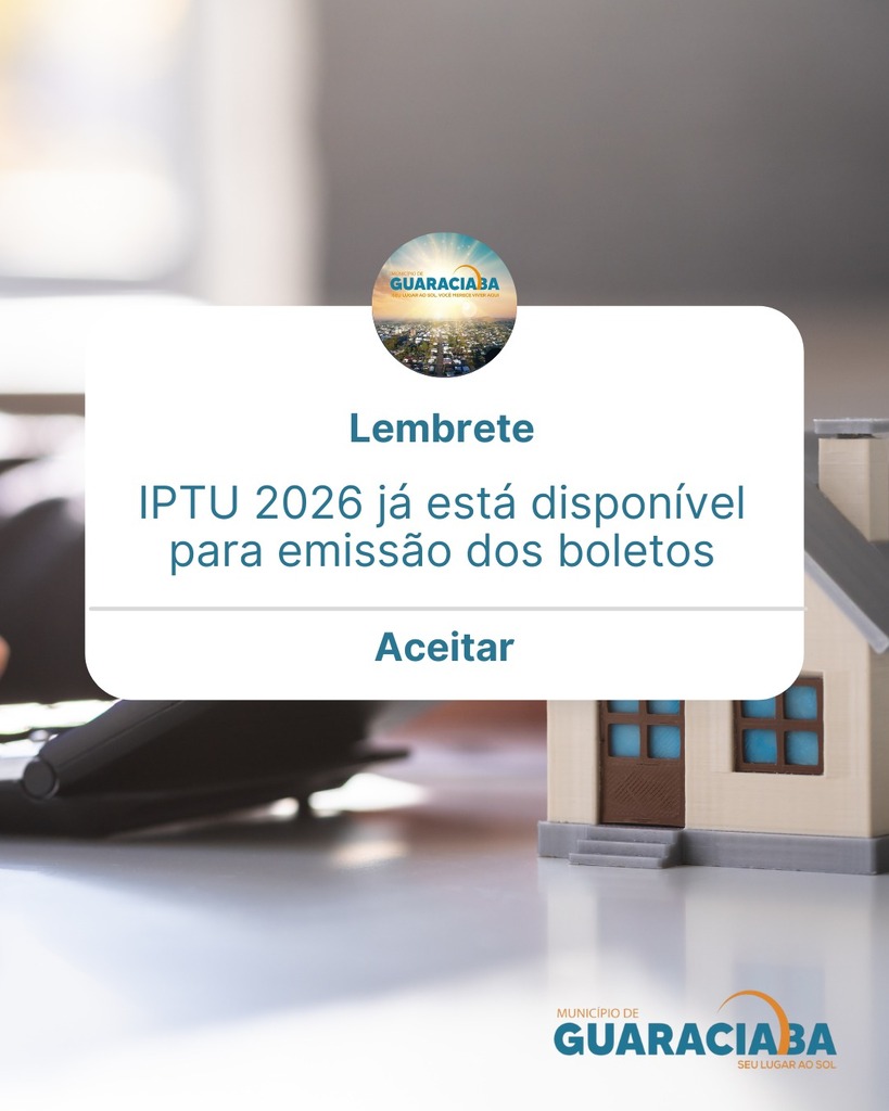 IPTU 2026 já está disponível para emissão em Guaraciaba