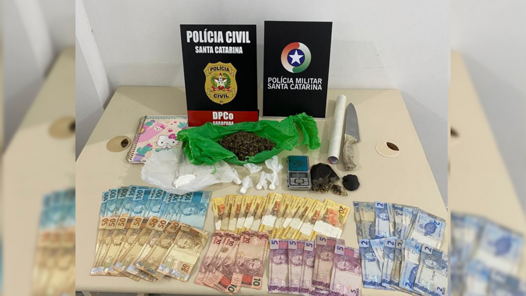 Operação conjunta prende suspeito de tráfico e apreende drogas em Garopaba