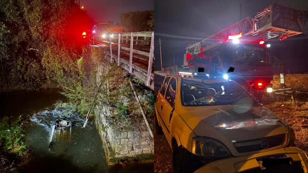 Carro cai de ponte em rio de SC e jovem morre no local