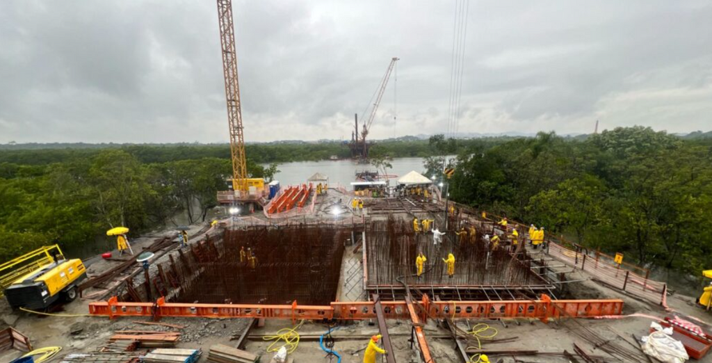 Ponte Joinville terá fundações com estacas cravadas em rocha e grandes blocos de concreto