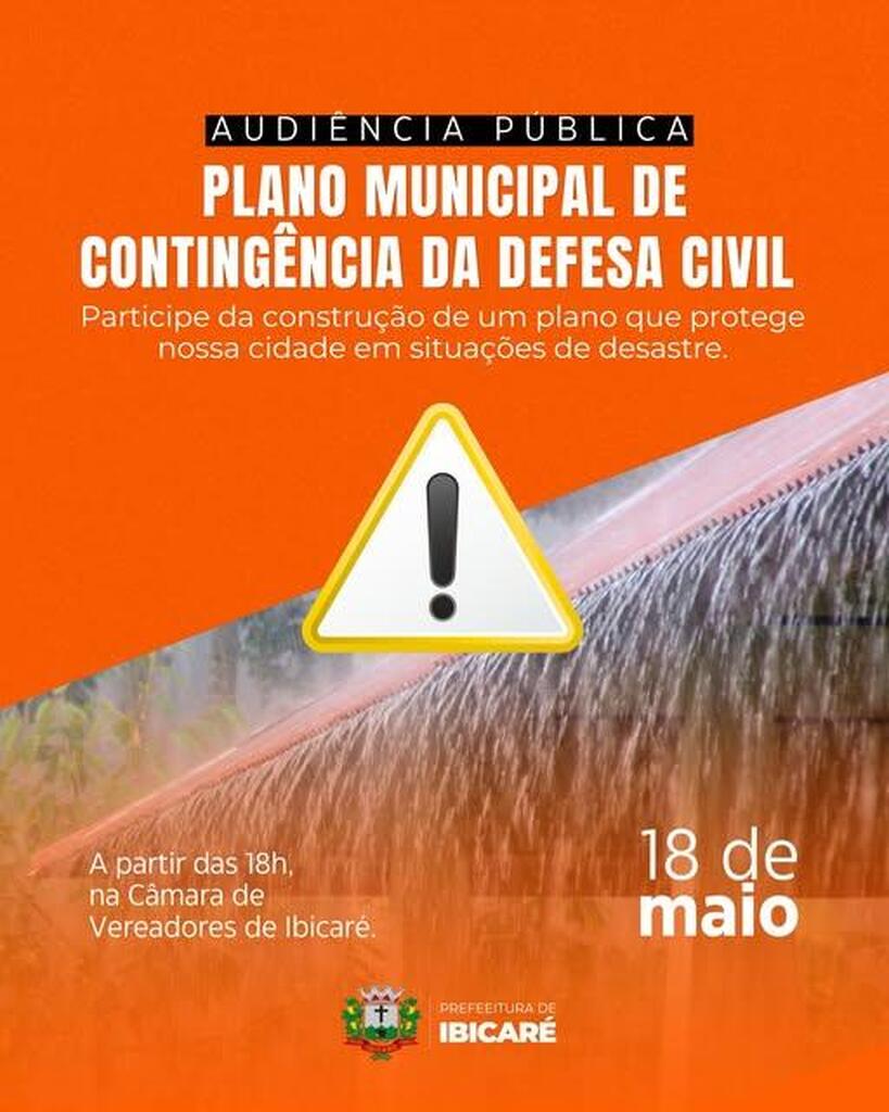 Ibicaré realiza audiência pública para apresentação do Plano Municipal de Contingência da Defesa Civil