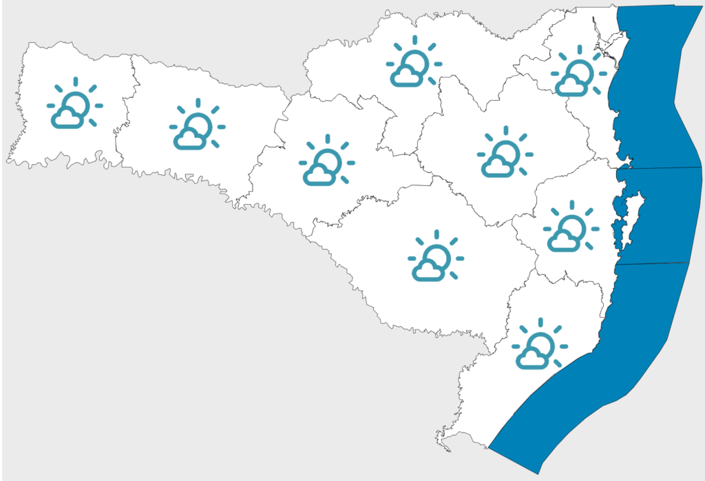 Confira a previsão do tempo para os próximos dias em SC