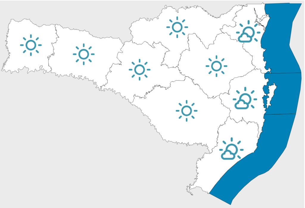 Confira a previsão do tempo para os próximos dias em SC
