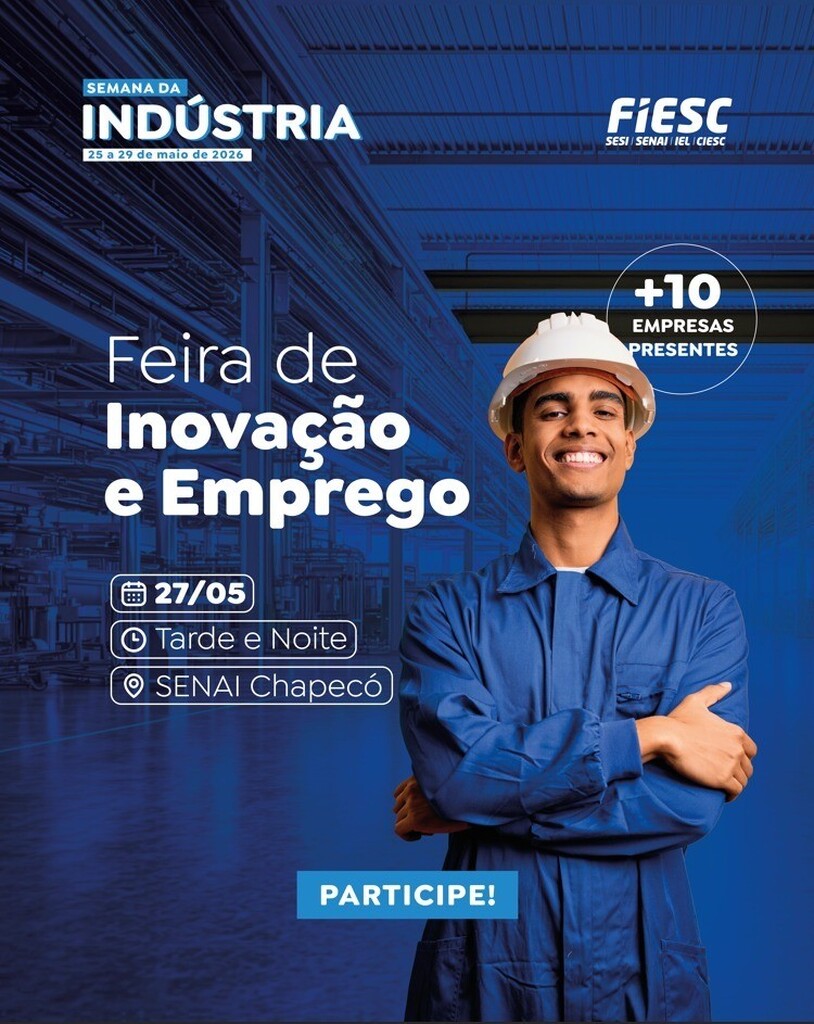 Semana da Indústria 2026 reúne palestras, oficinas e visitas técnicas gratuitas
