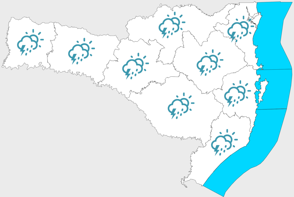 Confira a previsão do tempo para os próximos dias em SC