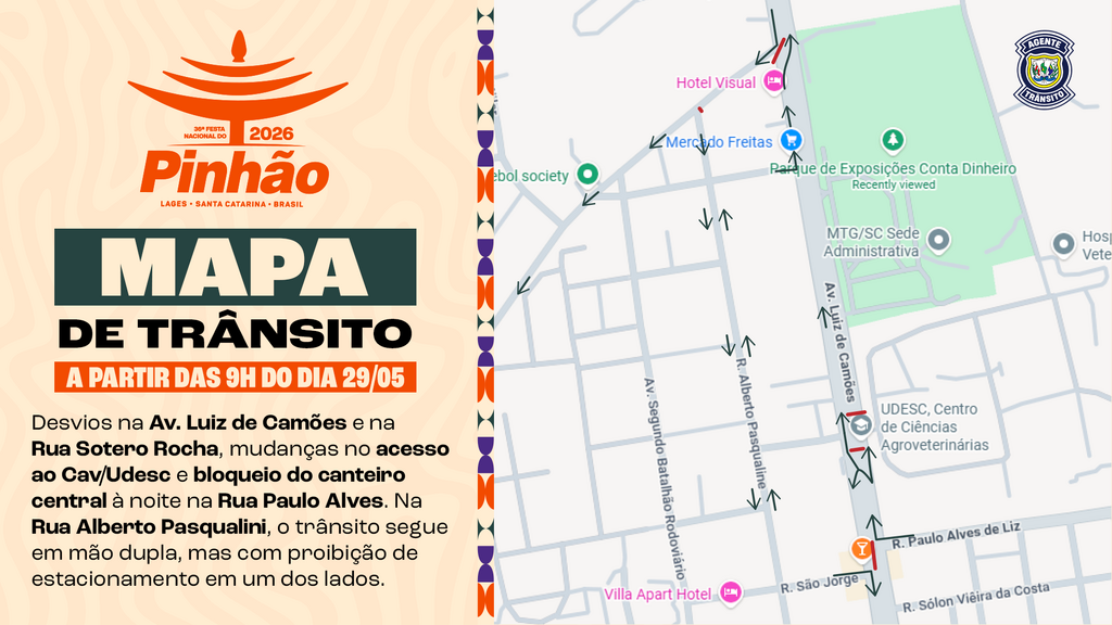 Imagem Artigo Geral Trânsito terá alterações nas imediações do Parque Conta Dinheiro durante