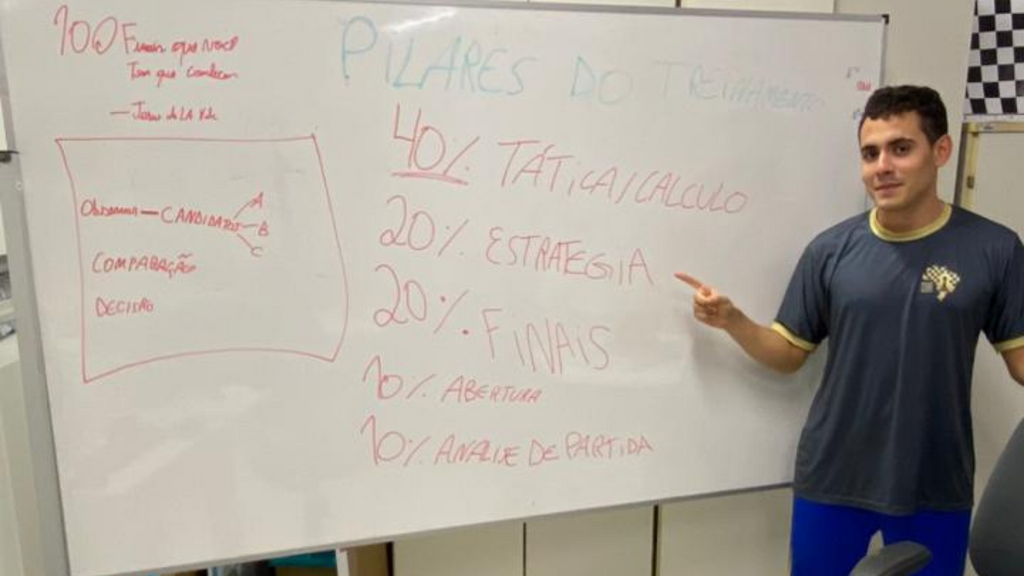 Atleta olímpico e mestre internacional de xadrez participa de aula especial no IFSC Garopaba