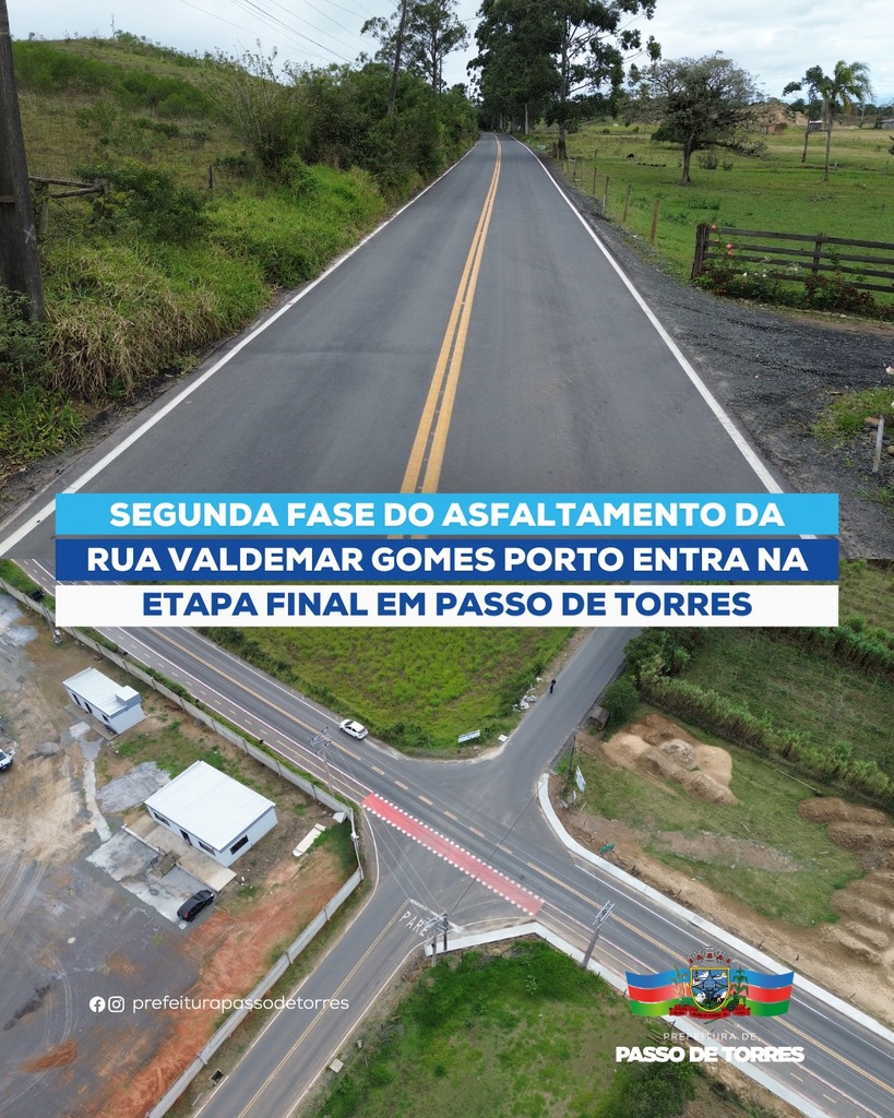 SEGUNDA FASE DO ASFALTAMENTO DA RUA VALDEMAR GOMES PORTO ENTRA NA ETAPA FINAL EM PASSO DE TORRES