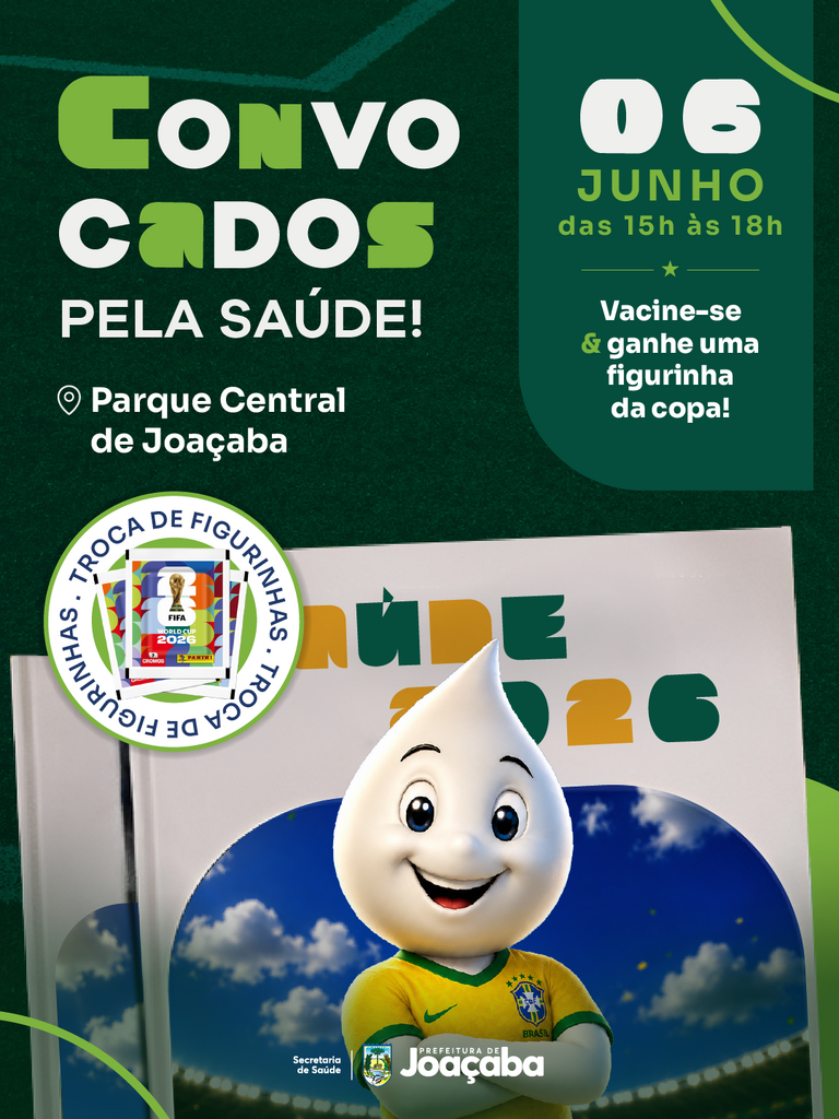 Prefeitura de Joaçaba realiza vacinação no Parque Municipal com brindes e troca de figurinhas