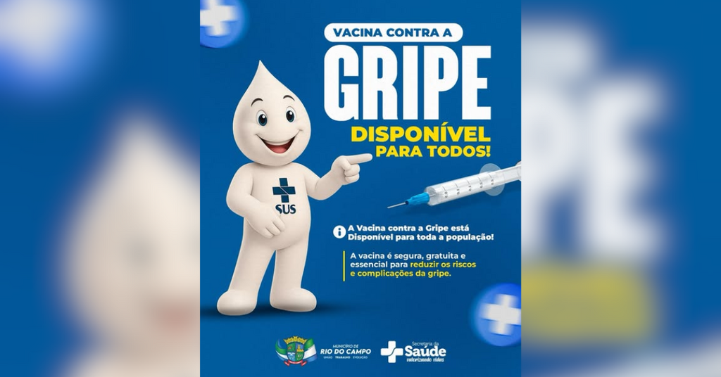 Secretaria de Saúde de Rio do Campo libera vacina contra a gripe para toda a população