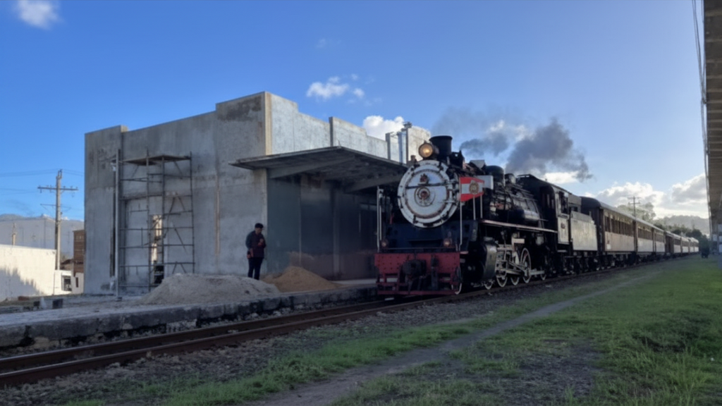 Reforma da estação ferroviária de Cabeçuda avança e conclusão é prevista para os próximos meses