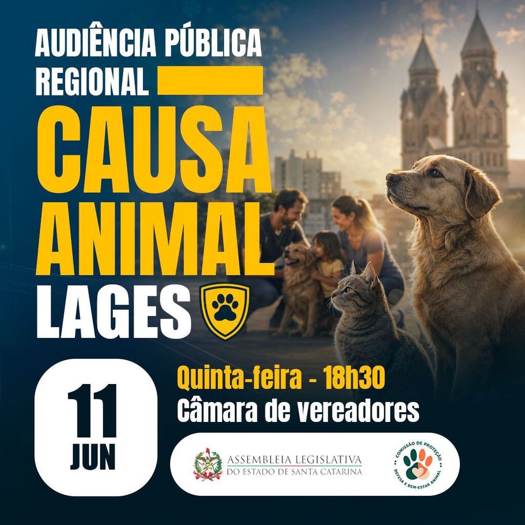 Proteção animal será tema em audiência pública regional com o deputado Marcius Machado em Lages