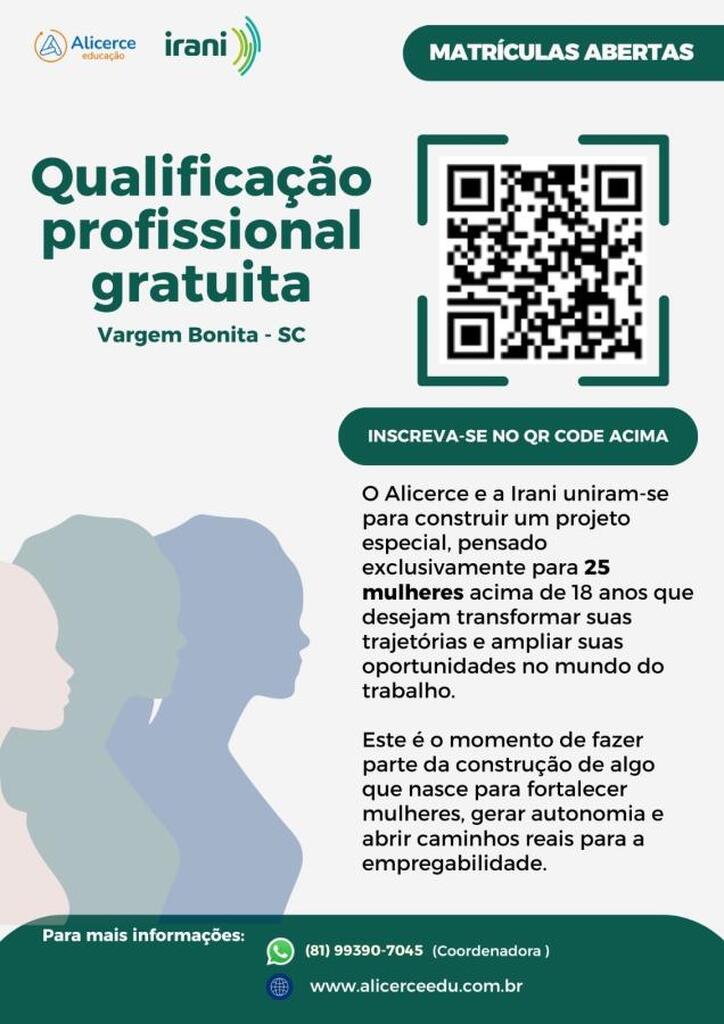 Apoiado pela Irani, programa de imersão feminina segue com inscrições abertas no Meio-Oeste de SC