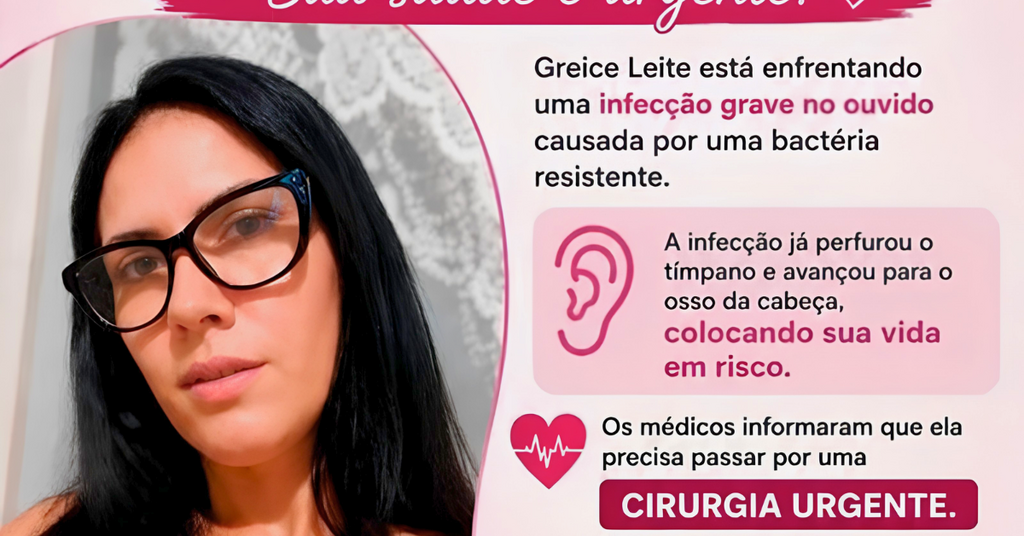 Ajude a Greice: vaquinha online é criada para custear cirurgia urgente de ouvido e evitar infecção