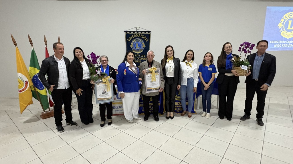 Lions Clube de Capinzal/Ouro recebe Governadora do Distrito LD-8 em reunião festiva na Linha Caravággio