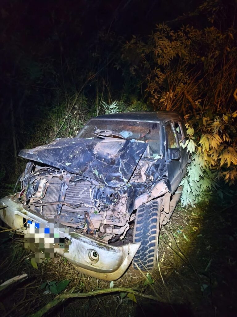 Motorista fica ferido após saída de pista na SC-150, em Luzerna, na noite de segunda-feira (15)