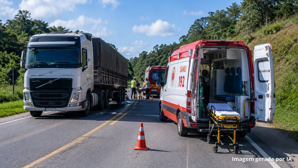 Mulher atropelada por caminhão morre após ser socorrida em Armazém em SC