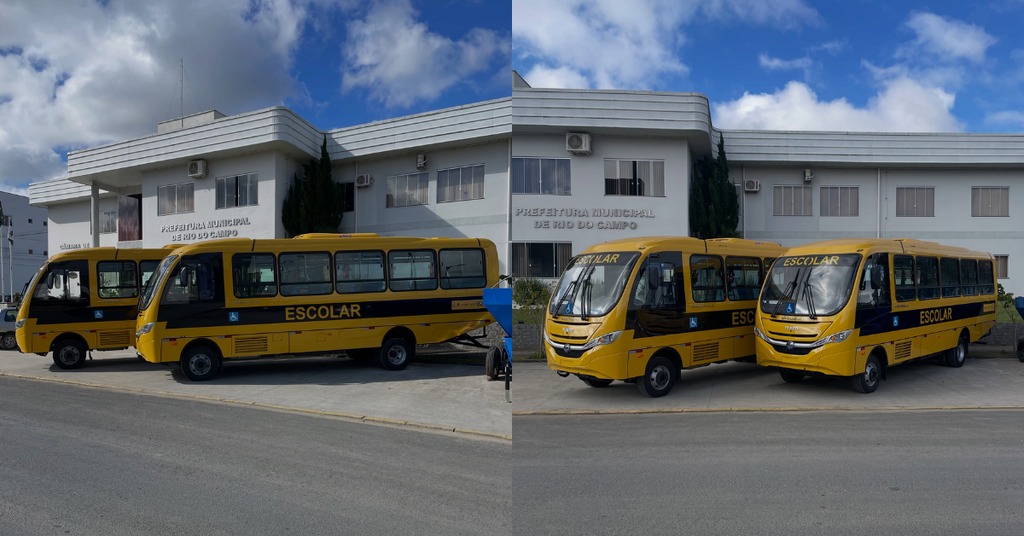 Frota do transporte escolar é ampliada com a chegada de dois novos ônibus em Rio do Campo