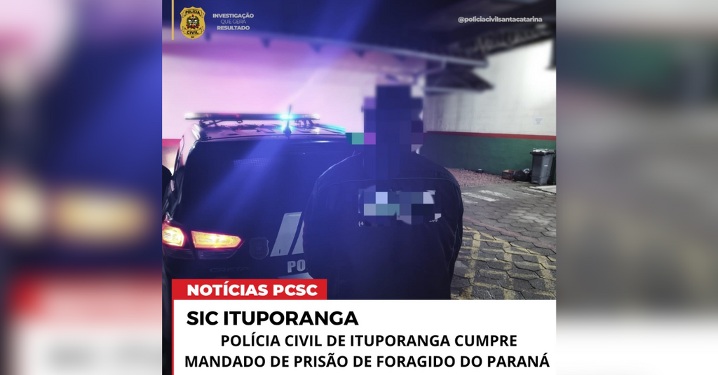 Polícia Civil prende foragido do Paraná em Ituporanga no Alto Vale do Itajaí
