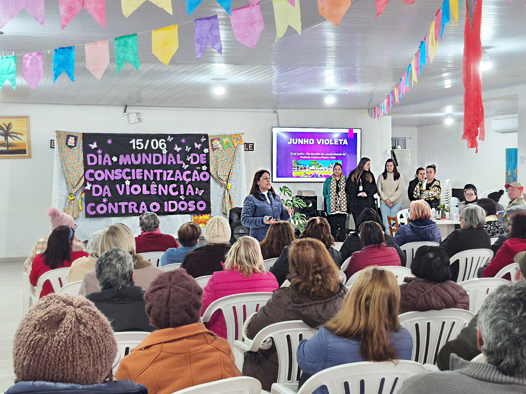 Junho Violeta: palestra reforça conscientização e combate à violência contra a pessoa idosa em Campos Novos