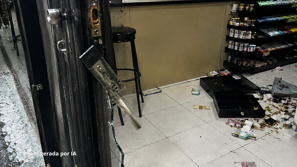 Conveniência é arrombada e tem eletrônicos, cigarros e dinheiro furtados em Imbituba