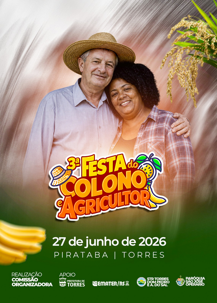 FESTA DO COLONO E AGRICULTOR  ACONTECE NESTE SÁBADO (27) EM PIRATABA