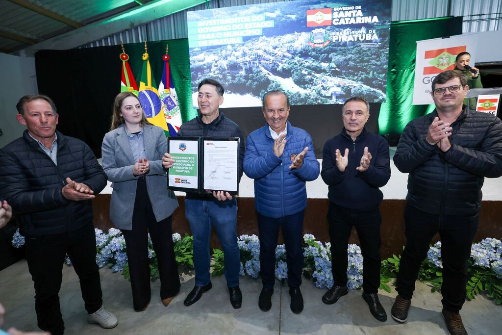 Em Piratuba, governador Jorginho Mello autoriza obra do programa Estrada Boa Rural