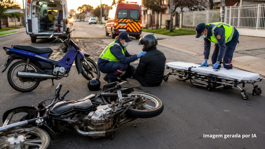 Colisão entre duas motos deixa motociclista ferido em Imbituba