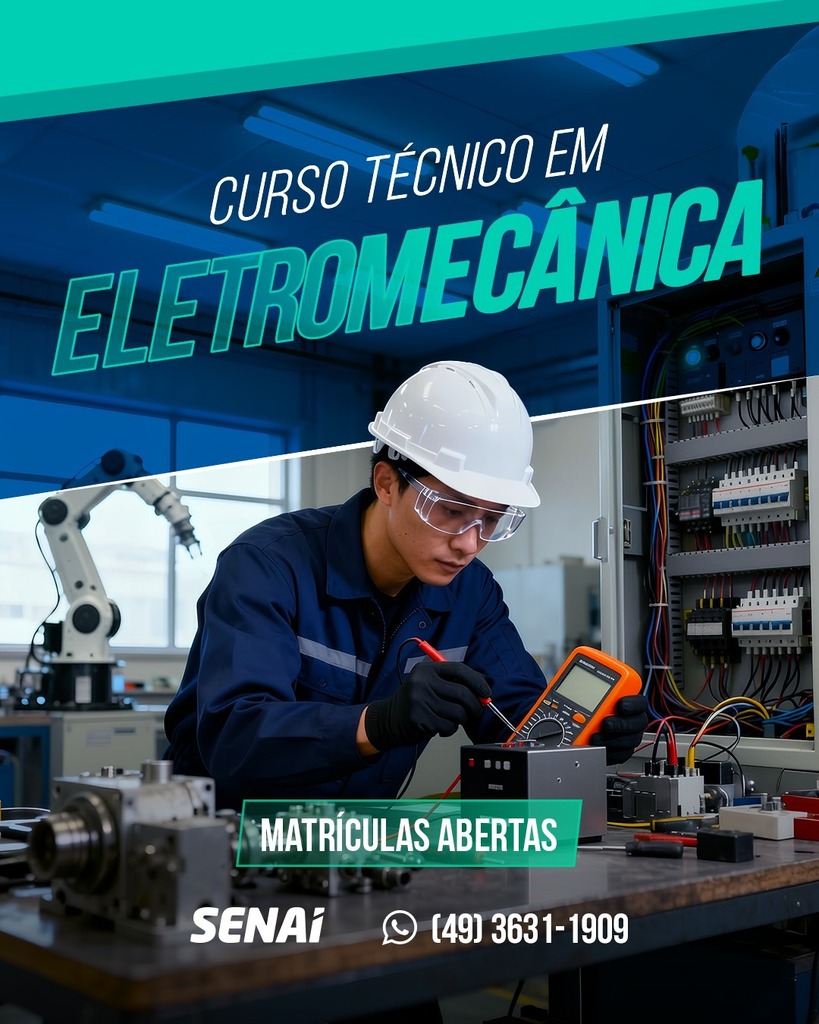 Curso Técnico em Eletromecânica do Senai inicia nova turma em agosto