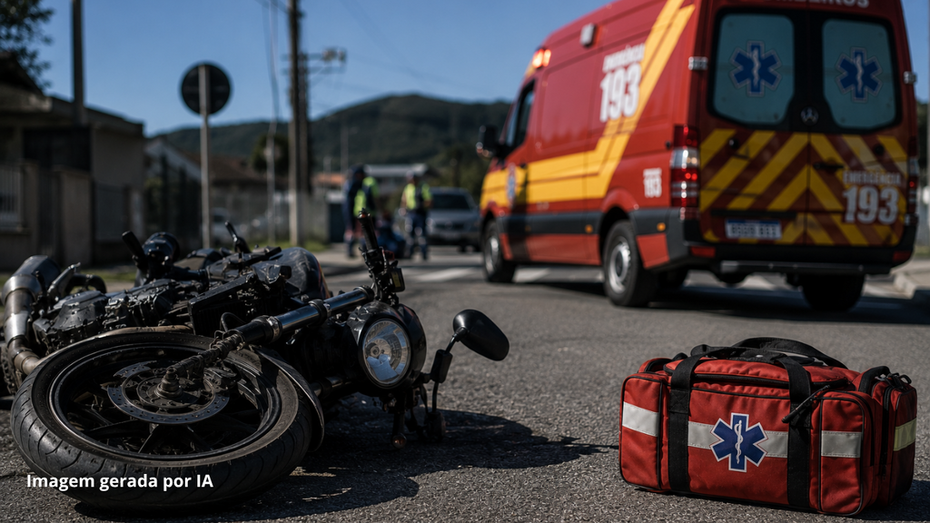 Duas quedas de motocicleta deixam feridos em Imbituba no mesmo dia