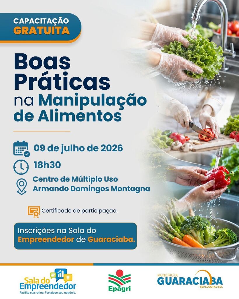 Curso sobre Boas Práticas na Manipulação de Alimentos será nesta quinta