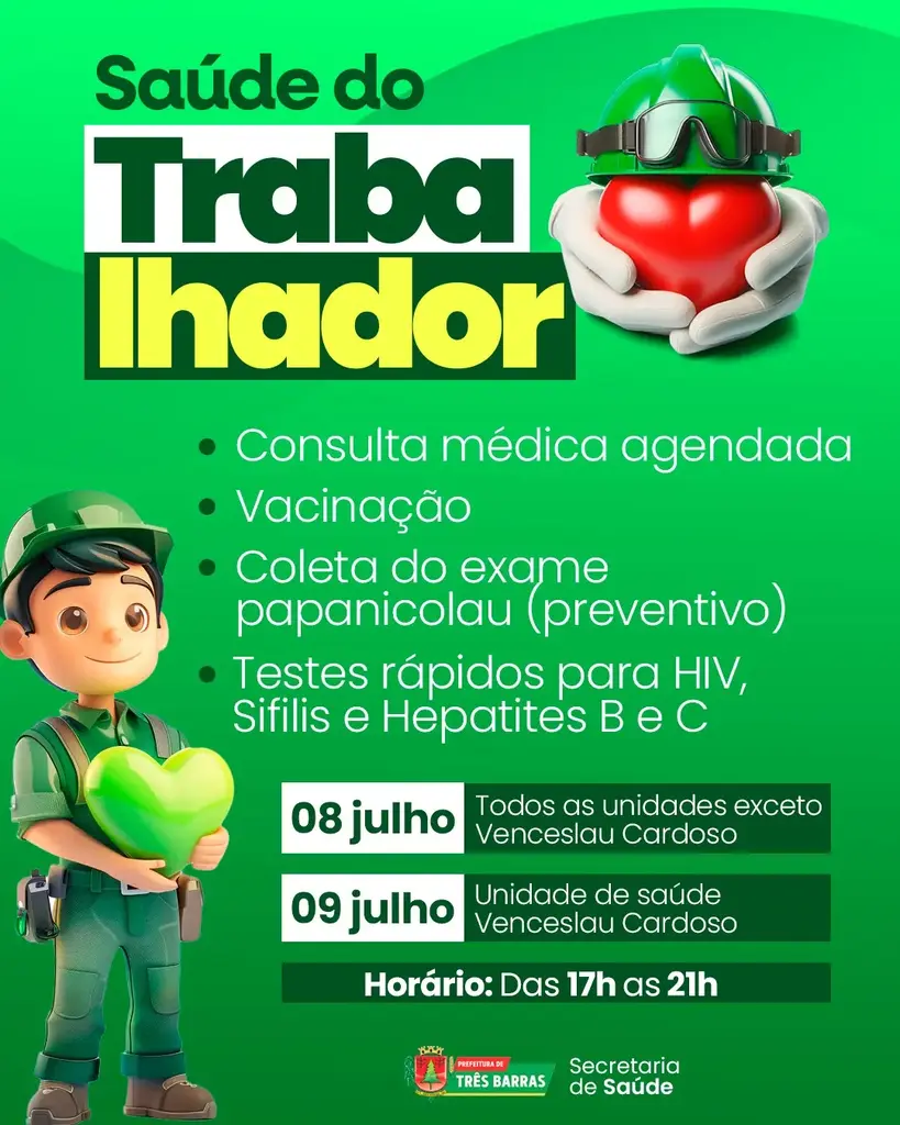 Três Barras realiza Ação alusiva à Saúde do Trabalhador