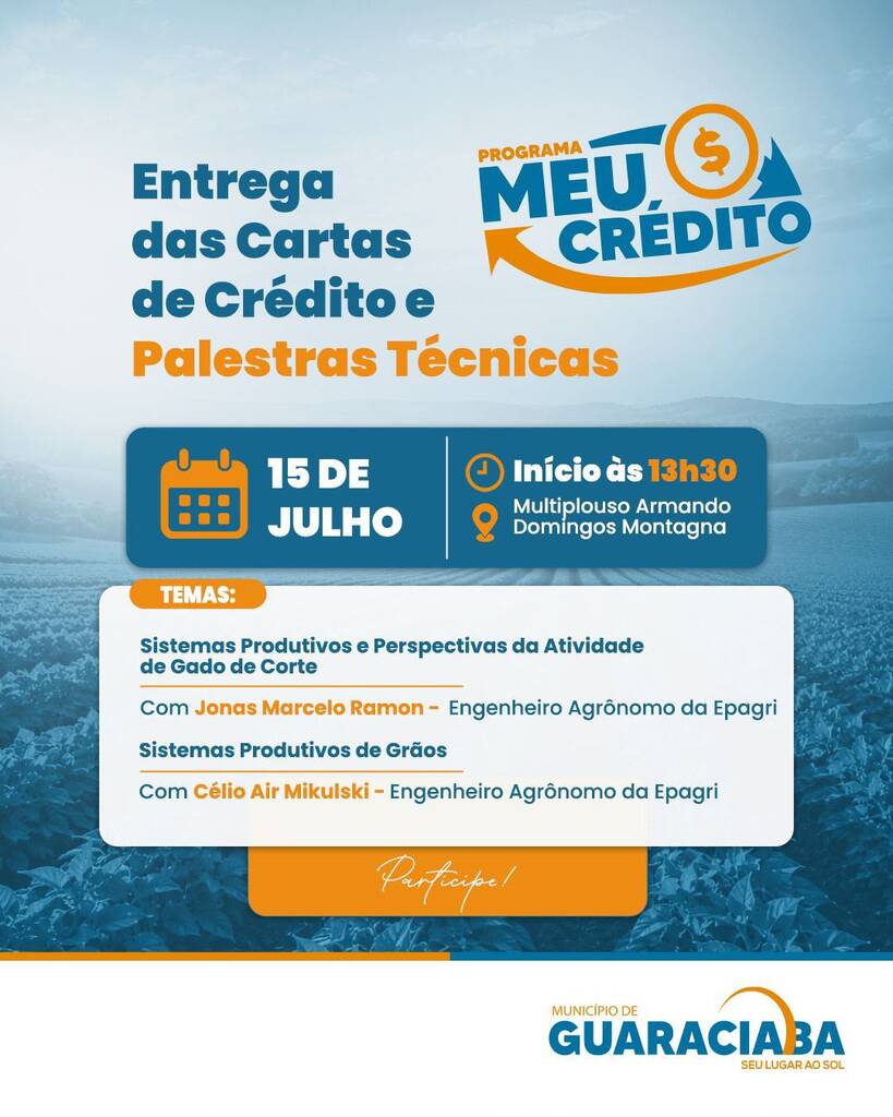 Entrega das cartas de crédito do Programa Meu Crédito será no dia 15
